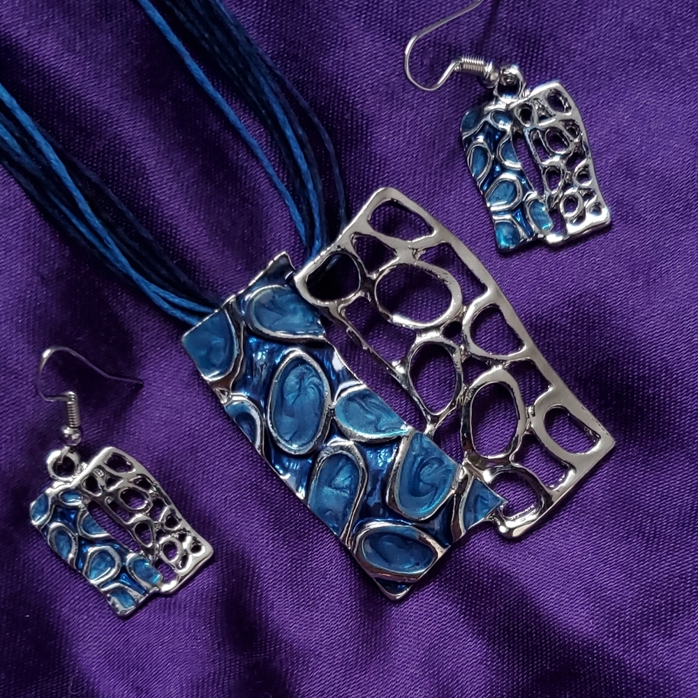 Abstract Necklace and Earring Set
